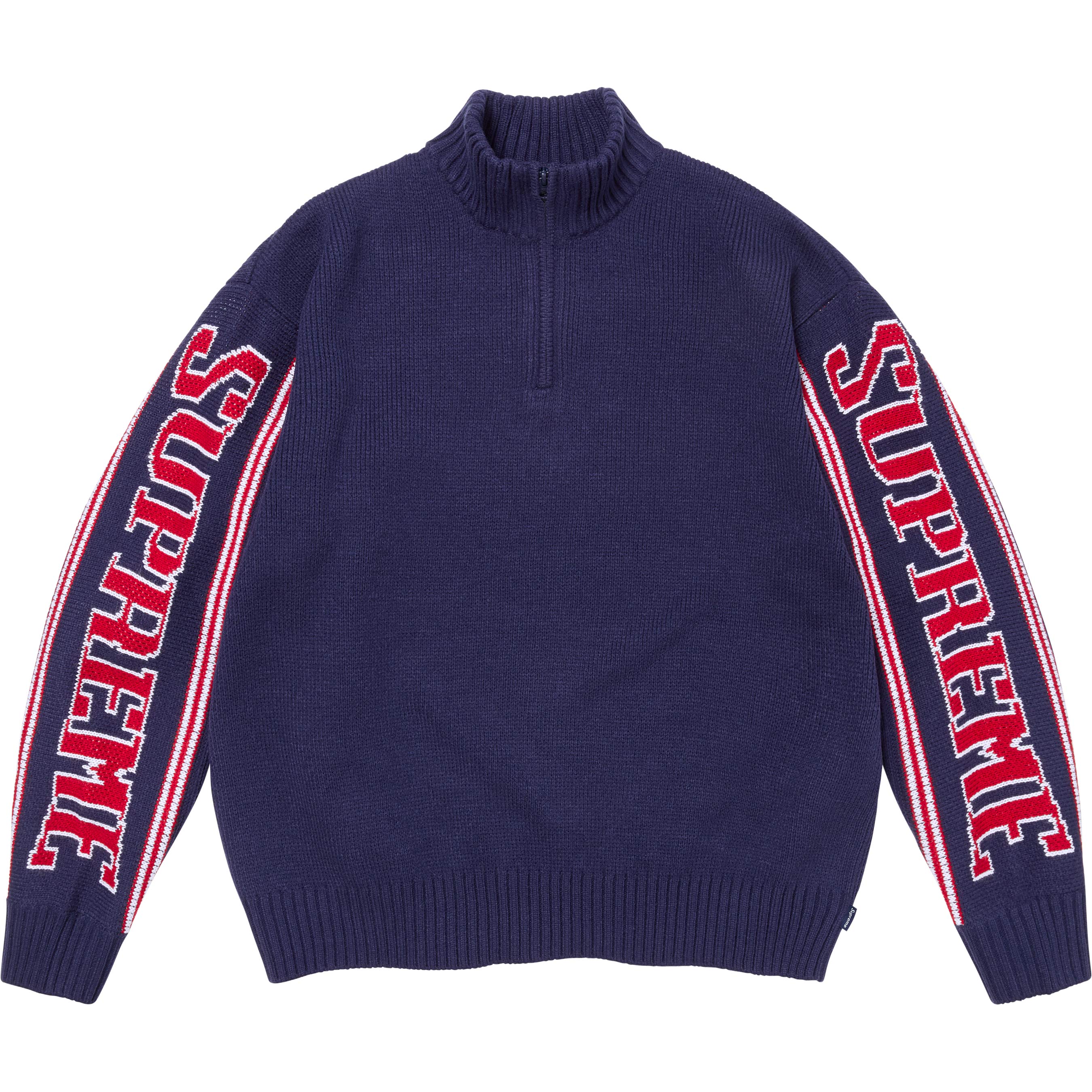 Jacquard Sleeve Half Zip Sweater view 6